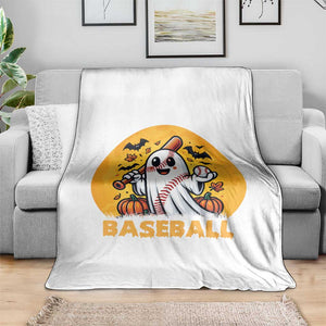 Funny Halloween Baseball Throw Blanket Cute Boo Playing Ball Gift TS12 Print Your Wear