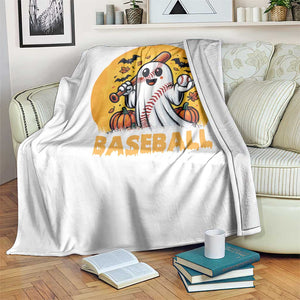 Funny Halloween Baseball Throw Blanket Cute Boo Playing Ball Gift TS12 Print Your Wear