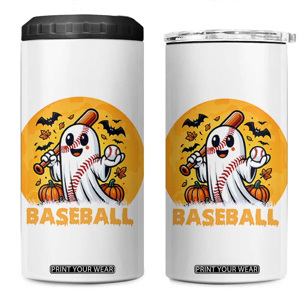 Funny Halloween Baseball 4 in 1 Can Cooler Tumbler Cute Boo Playing Ball Gift TS12 One Size: 16 oz White Print Your Wear