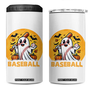 Funny Halloween Baseball 4 in 1 Can Cooler Tumbler Cute Boo Playing Ball Gift TS12 One Size: 16 oz White Print Your Wear