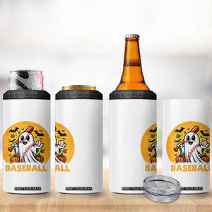 Funny Halloween Baseball 4 in 1 Can Cooler Tumbler Cute Boo Playing Ball Gift TS12 Print Your Wear