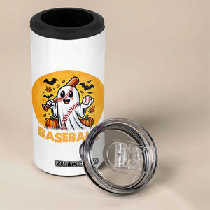 Funny Halloween Baseball 4 in 1 Can Cooler Tumbler Cute Boo Playing Ball Gift TS12 Print Your Wear