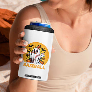 Funny Halloween Baseball 4 in 1 Can Cooler Tumbler Cute Boo Playing Ball Gift TS12 Print Your Wear