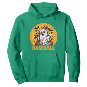 Funny Halloween Baseball Hoodie Cute Boo Playing Ball Gift TS12 Irish Green Print Your Wear
