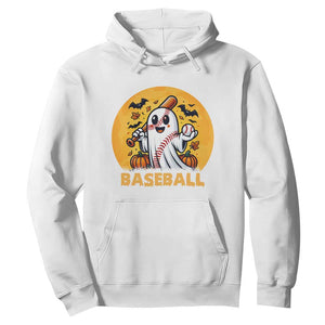 Funny Halloween Baseball Hoodie Cute Boo Playing Ball Gift TS12 White Print Your Wear