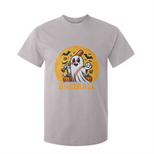 Funny Halloween Baseball T Shirt For Kid Cute Boo Playing Ball Gift TS12 Ice Gray Print Your Wear