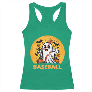 Funny Halloween Baseball Racerback Tank Top Cute Boo Playing Ball Gift TS12 Irish Green Print Your Wear