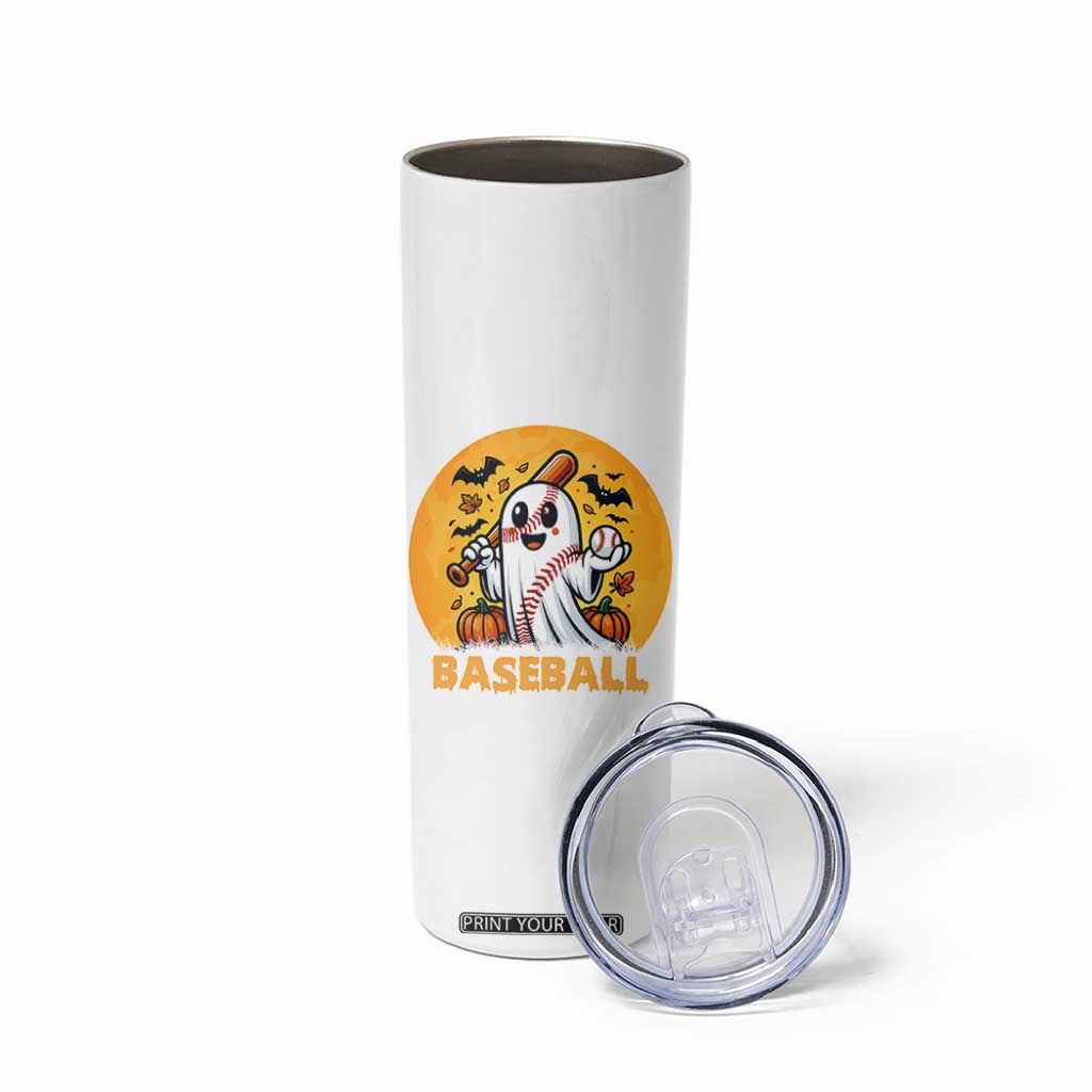 Funny Halloween Baseball Skinny Tumbler Cute Boo Playing Ball Gift TS12 Print Your Wear