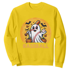 Funny Halloween Baseball Sweatshirt Cute Boo Playing Ball Gift TS12 Daisy Print Your Wear