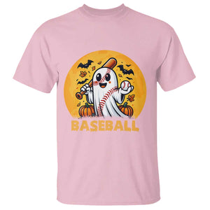 Funny Halloween Baseball T Shirt Cute Boo Playing Ball Gift TS12 Light Pink Print Your Wear