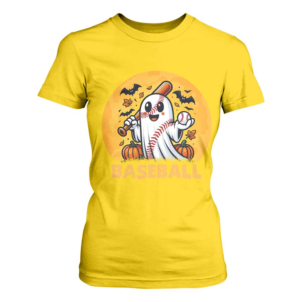 Funny Halloween Baseball T Shirt For Women Cute Boo Playing Ball Gift TS12 Daisy Print Your Wear