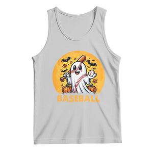 Funny Halloween Baseball Tank Top Cute Boo Playing Ball Gift TS12 Ash Print Your Wear