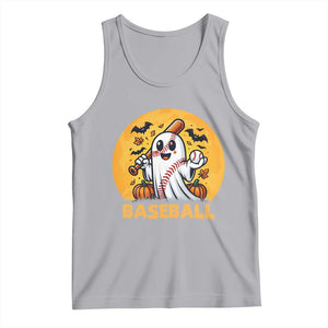 Funny Halloween Baseball Tank Top Cute Boo Playing Ball Gift TS12 Athletic Heather Print Your Wear