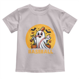 Funny Halloween Baseball Toddler T Shirt Cute Boo Playing Ball Gift TS12 Ice Gray Print Your Wear