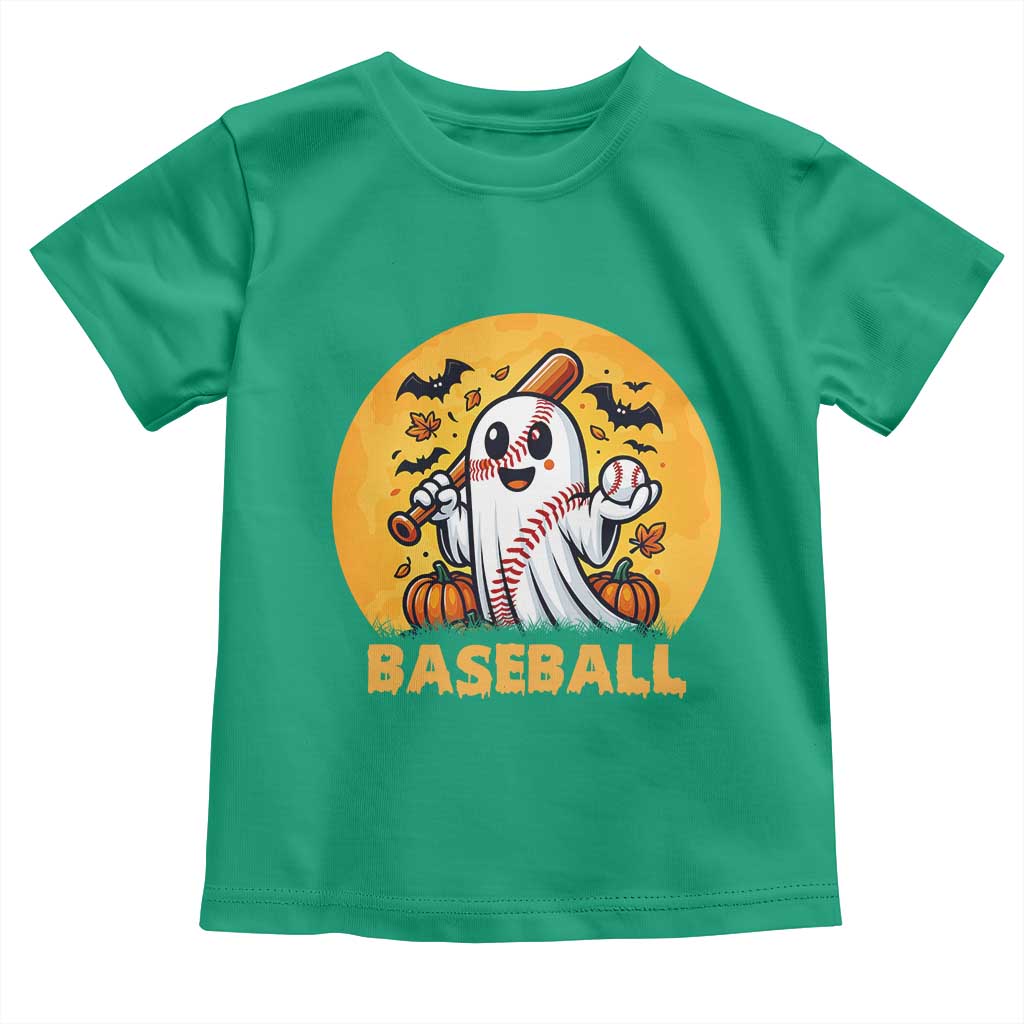 Funny Halloween Baseball Toddler T Shirt Cute Boo Playing Ball Gift TS12 Irish Green Print Your Wear