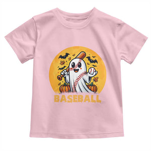 Funny Halloween Baseball Toddler T Shirt Cute Boo Playing Ball Gift TS12 Light Pink Print Your Wear