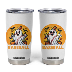 Funny Halloween Baseball Tumbler Cup Cute Boo Playing Ball Gift TS12 White Print Your Wear