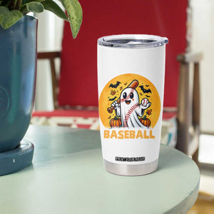 Funny Halloween Baseball Tumbler Cup Cute Boo Playing Ball Gift TS12 Print Your Wear
