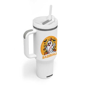 Funny Halloween Baseball Tumbler With Handle Cute Boo Playing Ball Gift TS12 Print Your Wear