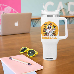 Funny Halloween Baseball Tumbler With Handle Cute Boo Playing Ball Gift TS12 Print Your Wear