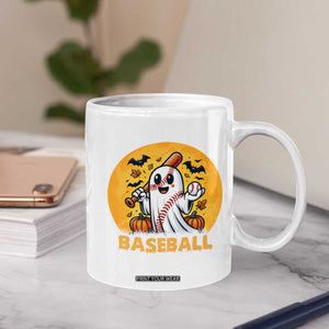 Funny Halloween Baseball Coffee Mug Cute Boo Playing Ball Gift TS12 Print Your Wear
