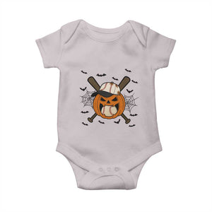 Creepy Jack O Lantern Baseball Baby Onesie Halloween Gift TS12 Ice Gray Print Your Wear