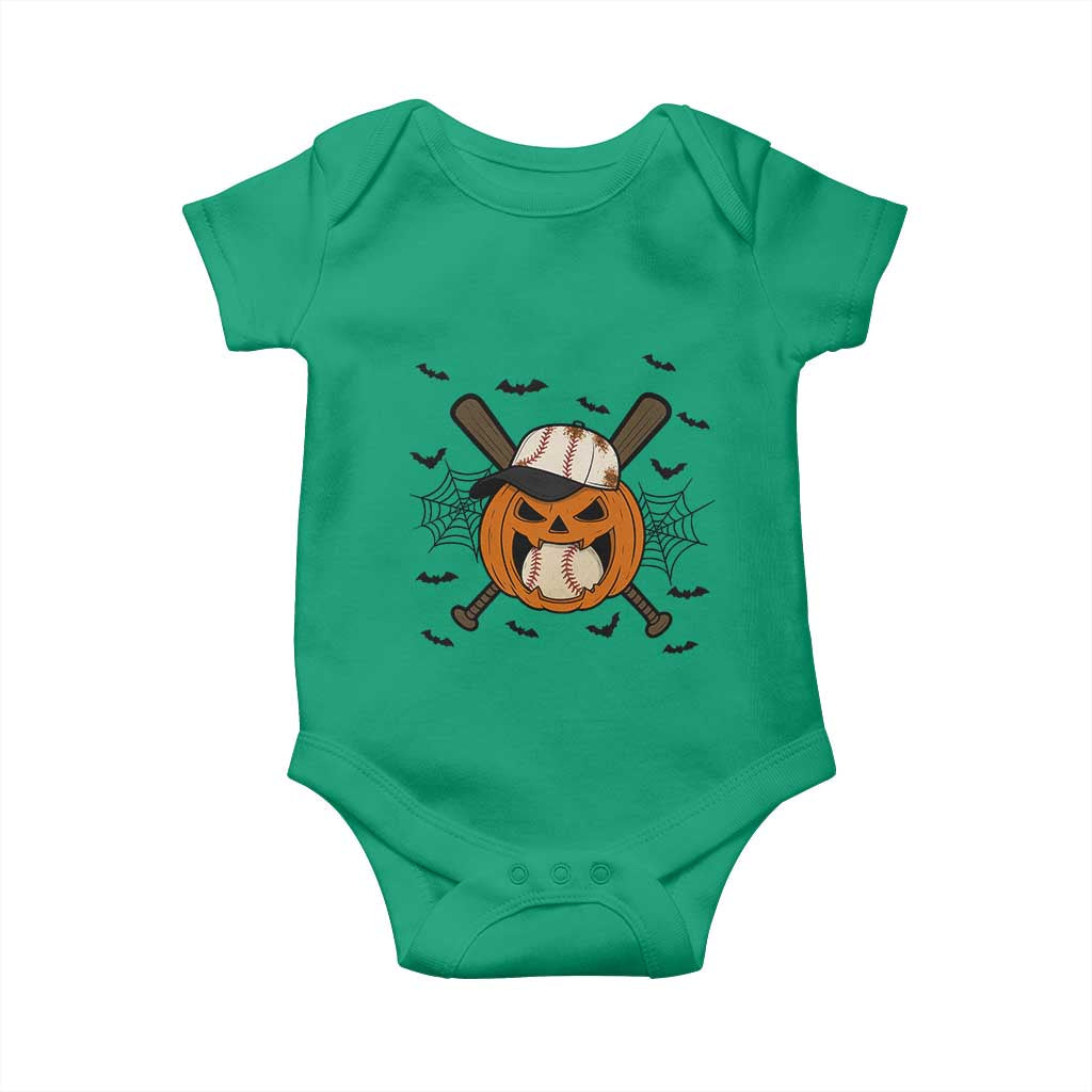 Creepy Jack O Lantern Baseball Baby Onesie Halloween Gift TS12 Irish Green Print Your Wear