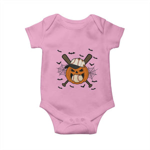 Creepy Jack O Lantern Baseball Baby Onesie Halloween Gift TS12 Light Pink Print Your Wear