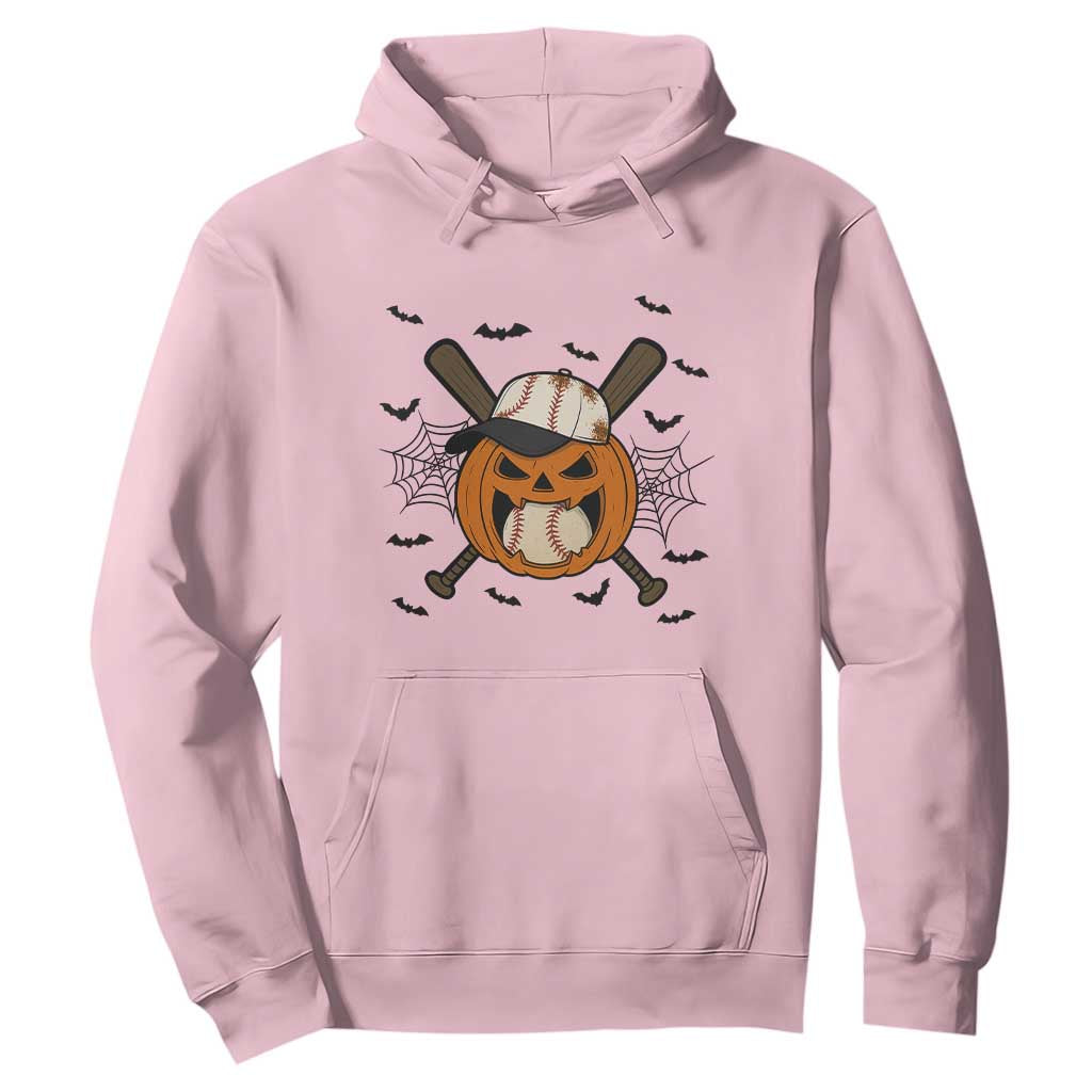 Creepy Jack O Lantern Baseball Hoodie Halloween Gift TS12 Light Pink Print Your Wear