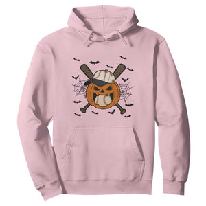 Creepy Jack O Lantern Baseball Hoodie Halloween Gift TS12 Light Pink Print Your Wear