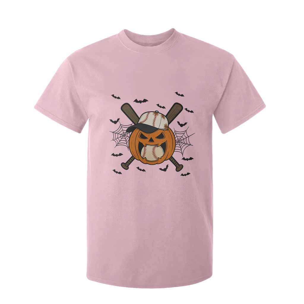 Creepy Jack O Lantern Baseball T Shirt For Kid Halloween Gift TS12 Light Pink Print Your Wear
