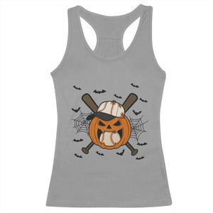 Creepy Jack O Lantern Baseball Racerback Tank Top Halloween Gift TS12 Sport Gray Print Your Wear