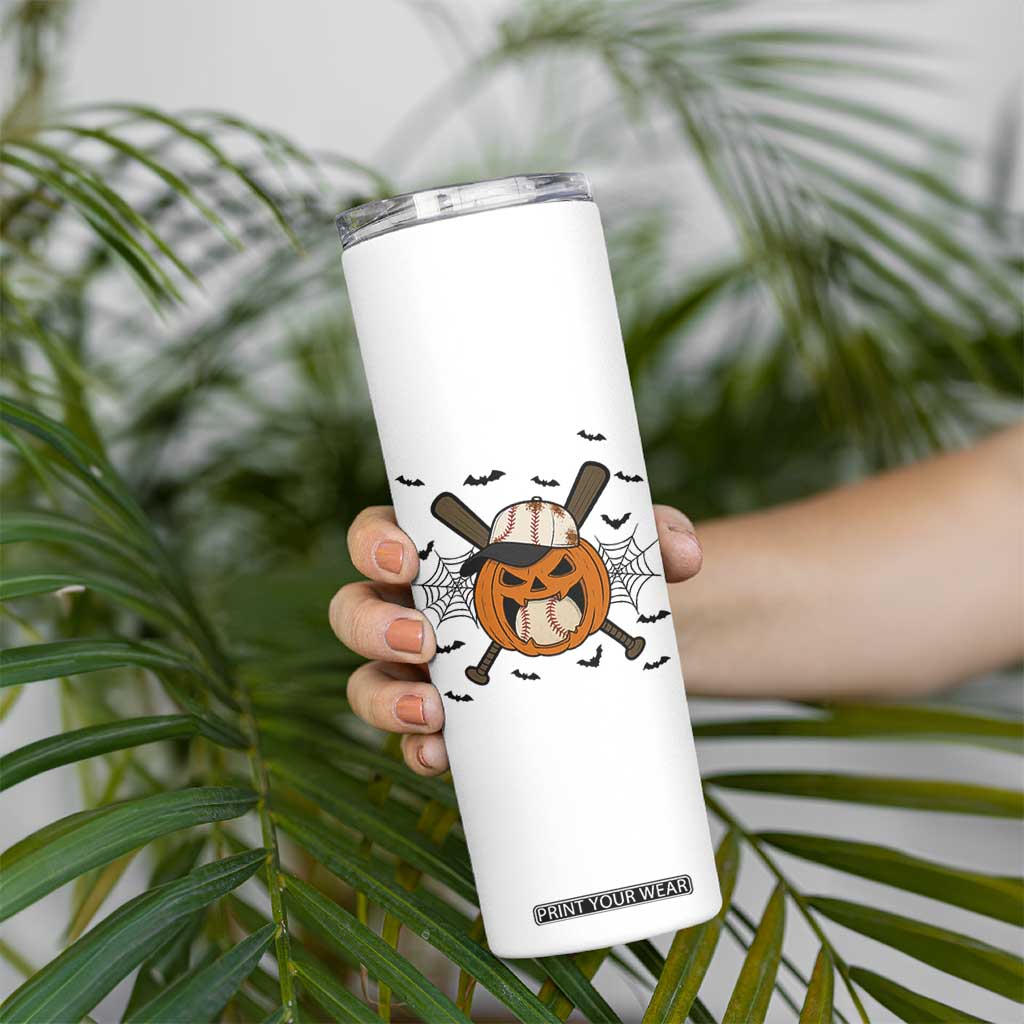 Creepy Jack O Lantern Baseball Skinny Tumbler Halloween Gift TS12 Print Your Wear
