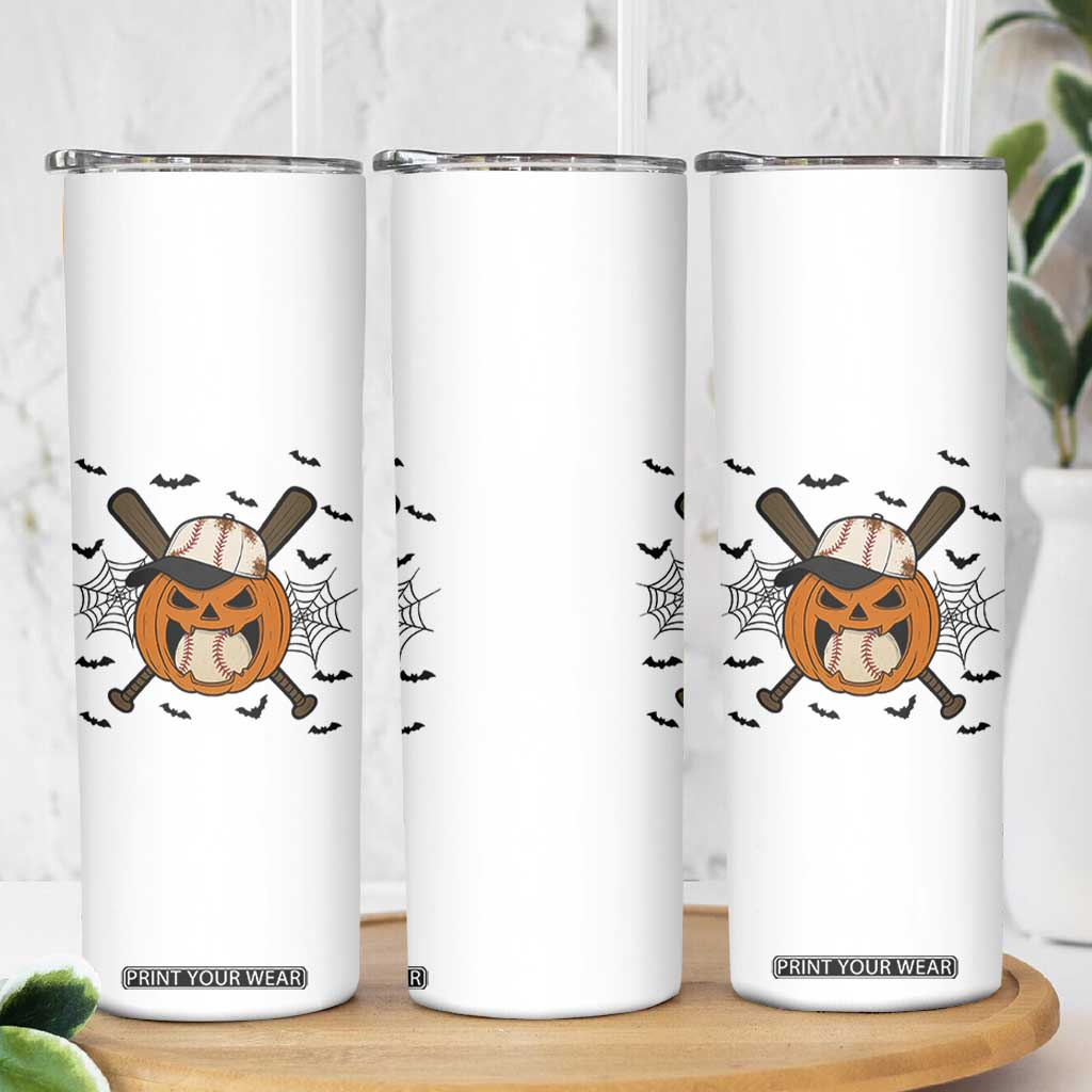 Creepy Jack O Lantern Baseball Skinny Tumbler Halloween Gift TS12 Print Your Wear