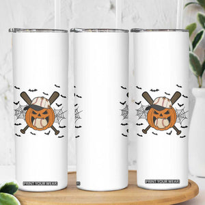 Creepy Jack O Lantern Baseball Skinny Tumbler Halloween Gift TS12 Print Your Wear