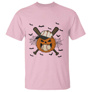 Creepy Jack O Lantern Baseball T Shirt Halloween Gift TS12 Light Pink Print Your Wear