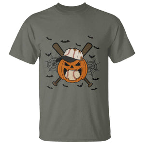 Creepy Jack O Lantern Baseball T Shirt Halloween Gift TS12 Military Green Print Your Wear