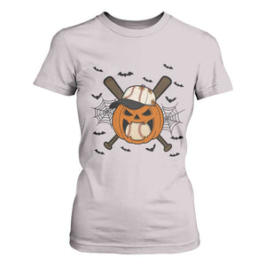 Creepy Jack O Lantern Baseball T Shirt For Women Halloween Gift TS12 Ice Gray Print Your Wear