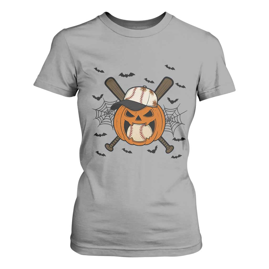 Creepy Jack O Lantern Baseball T Shirt For Women Halloween Gift TS12 Sport Gray Print Your Wear