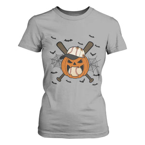 Creepy Jack O Lantern Baseball T Shirt For Women Halloween Gift TS12 Sport Gray Print Your Wear