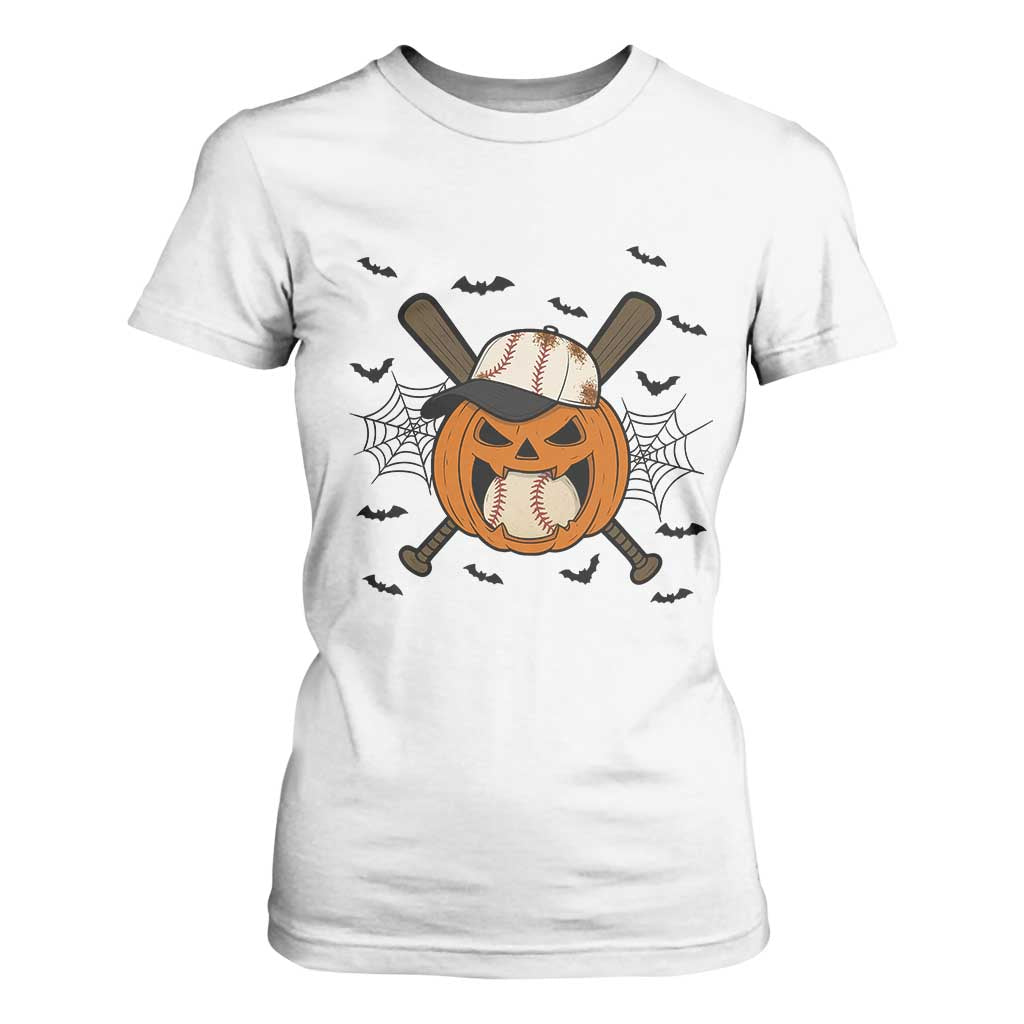 Creepy Jack O Lantern Baseball T Shirt For Women Halloween Gift TS12 White Print Your Wear