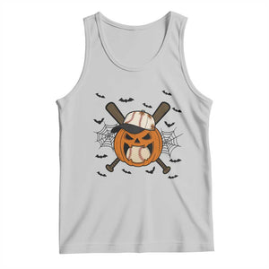 Creepy Jack O Lantern Baseball Tank Top Halloween Gift TS12 Ash Print Your Wear
