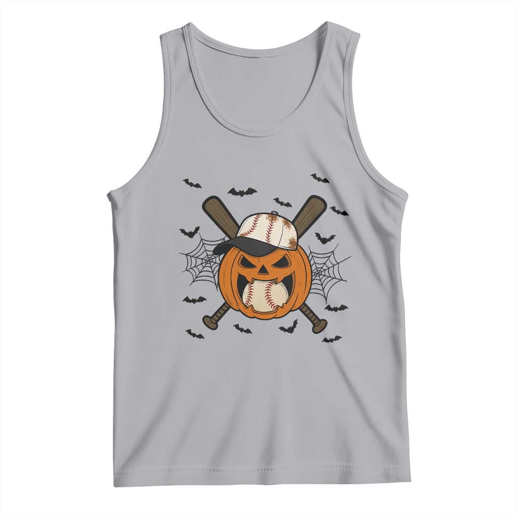 Creepy Jack O Lantern Baseball Tank Top Halloween Gift TS12 Athletic Heather Print Your Wear