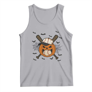 Creepy Jack O Lantern Baseball Tank Top Halloween Gift TS12 Athletic Heather Print Your Wear