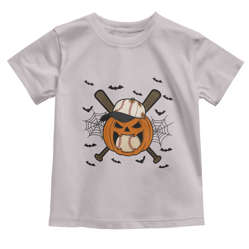 Creepy Jack O Lantern Baseball Toddler T Shirt Halloween Gift TS12 Ice Gray Print Your Wear