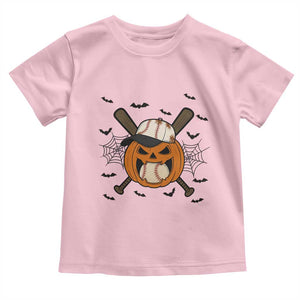 Creepy Jack O Lantern Baseball Toddler T Shirt Halloween Gift TS12 Light Pink Print Your Wear