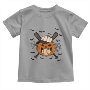 Creepy Jack O Lantern Baseball Toddler T Shirt Halloween Gift TS12 Sport Gray Print Your Wear
