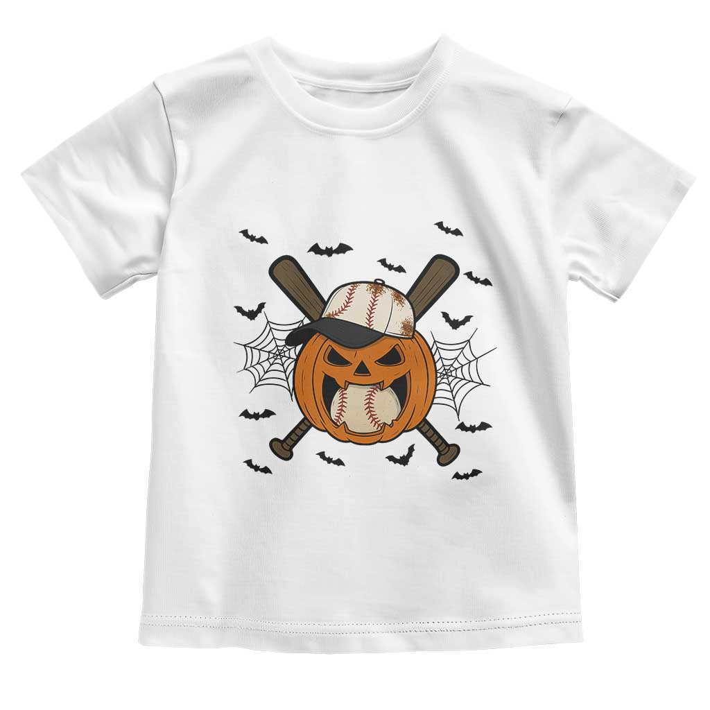 Creepy Jack O Lantern Baseball Toddler T Shirt Halloween Gift TS12 White Print Your Wear