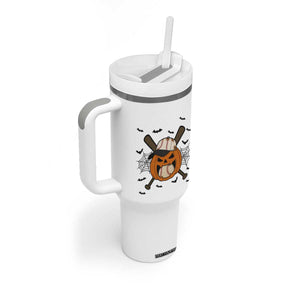 Creepy Jack O Lantern Baseball Tumbler With Handle Halloween Gift TS12 Print Your Wear