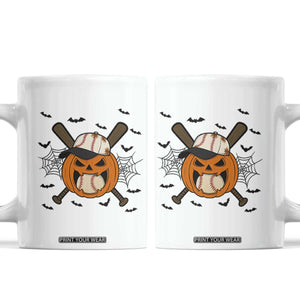 Creepy Jack O Lantern Baseball Coffee Mug Halloween Gift TS12 White Print Your Wear
